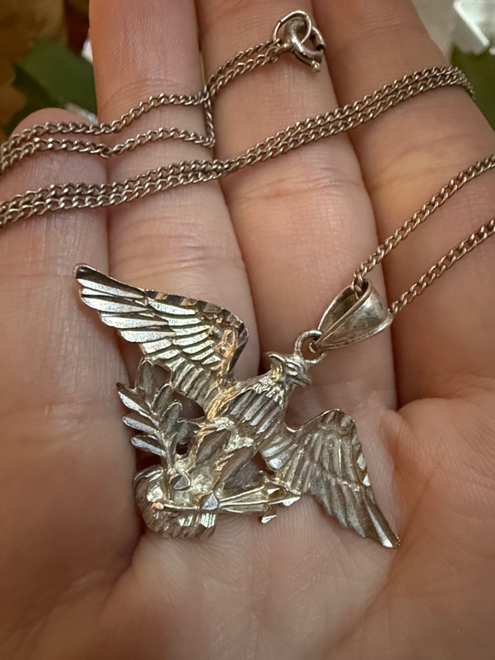 Sterling Silver 925 Eagle Pendant Necklace 18’